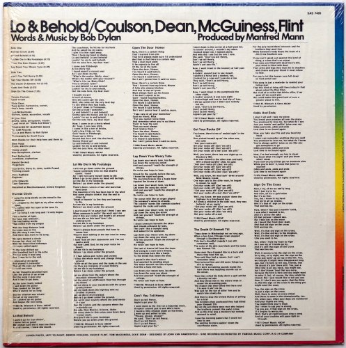Coulson, Dean, McGuinness, Flint / Lo & Behold  - Words And Music By Bob Dylan (US In Shrink)β
