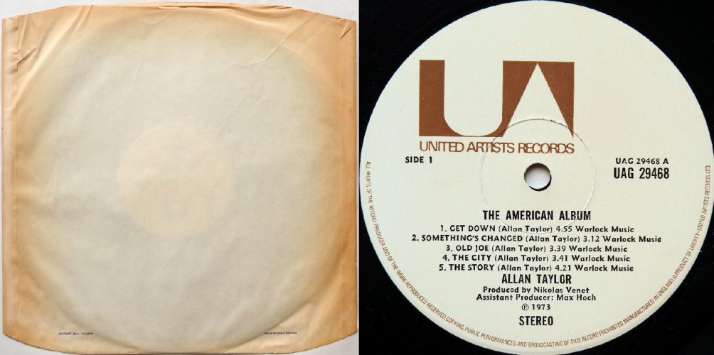 Allan Taylor / The American Album (UK Matrix-1)の画像