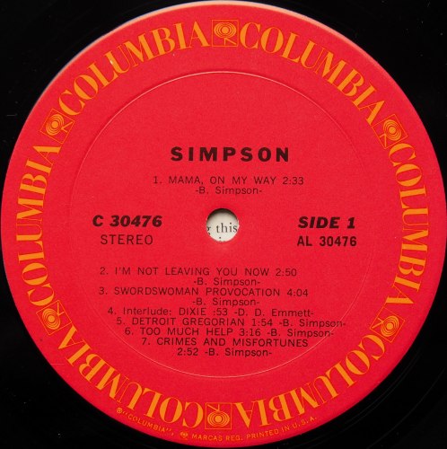Simpson / Simpson (Rare Promo)β