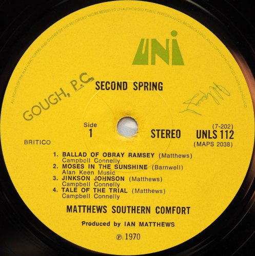 Matthews Southern Comfort (Ian Matthews) / Second Spring (UK w/Insert)β