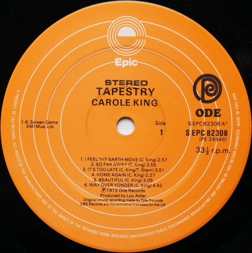 Carol King / Tapestry (UK Later Issue)β