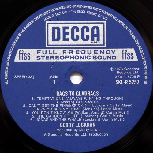 Gerry Lockran / Rags To Gladrags (UK Matrix-1)β
