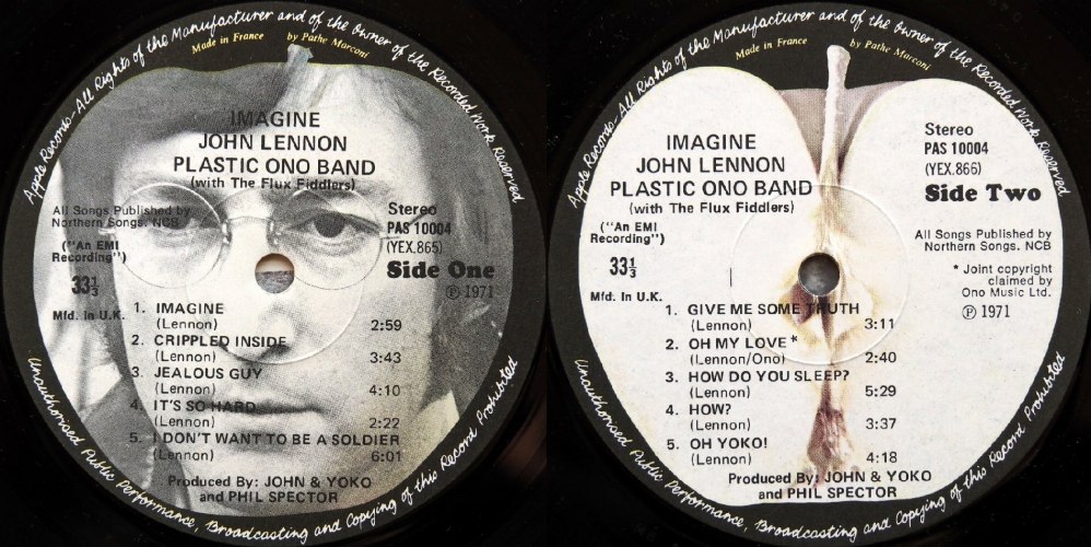 John Lennon (Plastic Ono Band) / Imagine (Franc, w/Poster, Inner, Post Card)の画像