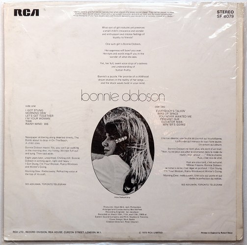 Bonnie Dobson / Bonnie Dobson (UK RCA Sealed!!)β