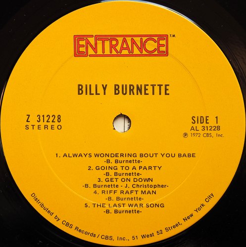Billy Burnette / Billy Burnette (1st Promo)β