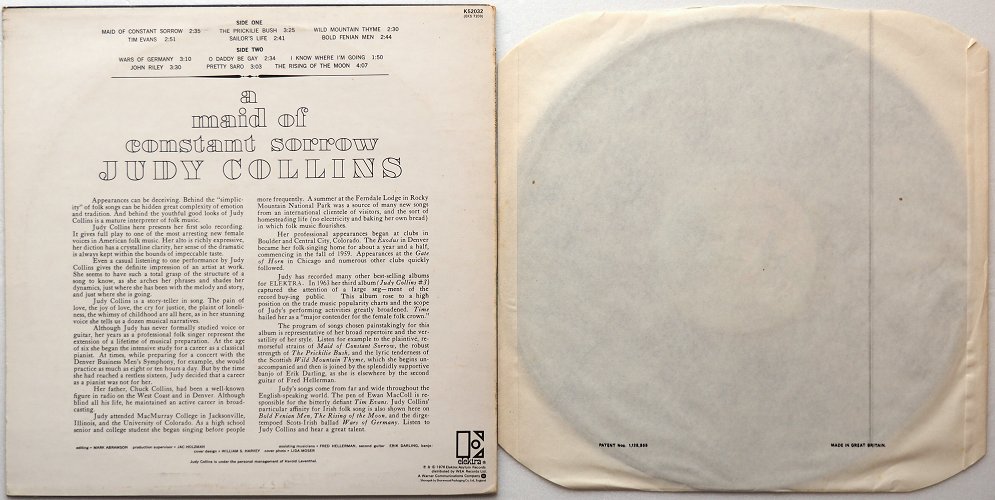 Judy Collins / A Maid of Constant Sorrow (UK 70s Issue)β