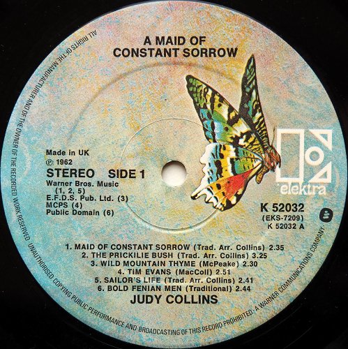 Judy Collins / A Maid of Constant Sorrow (UK 70s Issue)β