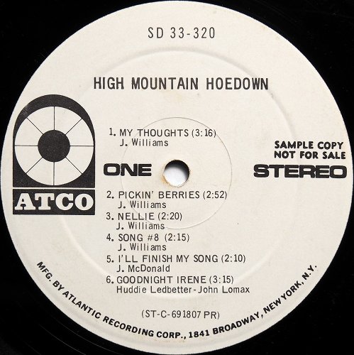 High Mountain Hoedown / same (Rare White Label Promo)β