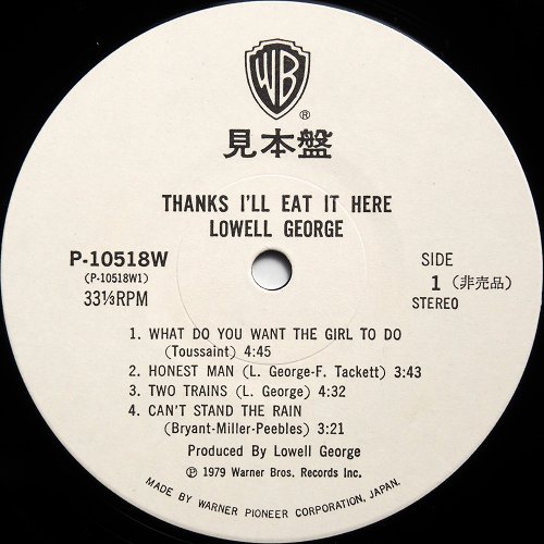 Lowell George / Thanks I'll Eat It Here (٥븫)β