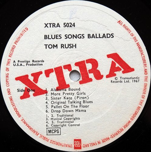 Tom Rush / Blues, Songs & Ballads (UK)β
