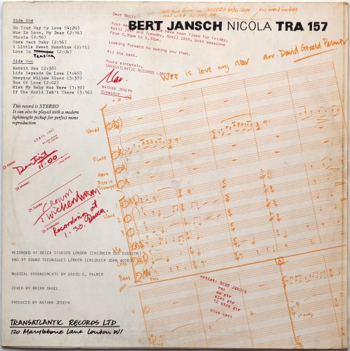 Bert Jansch / Nicola (UK Matrix-1)β