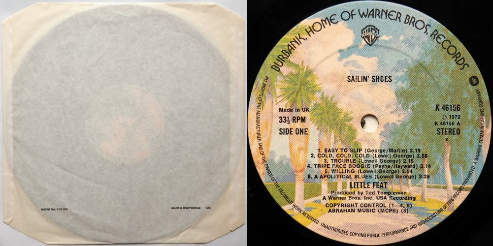 Little Feat / Sailin' Shoes (UK Late Issue)β