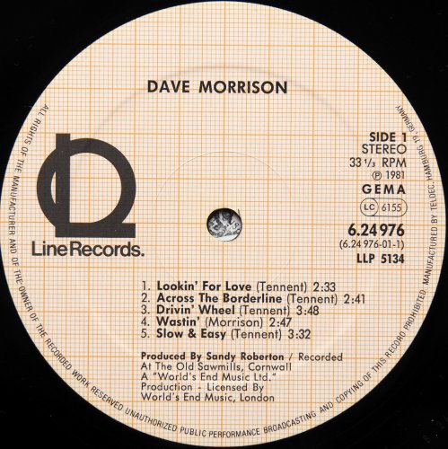 Dave Morrison / Dave Morrison With Joe Soap (Tennent & Morrison)β
