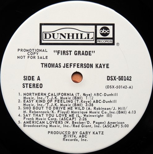 Thomas Jefferson Kaye / First Grade (White Label Promo)β