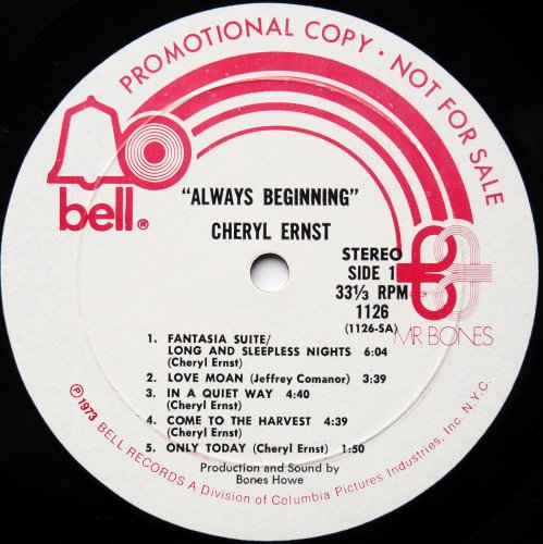 Cheryl Ernst / Always Beginning (White Label Promo)β
