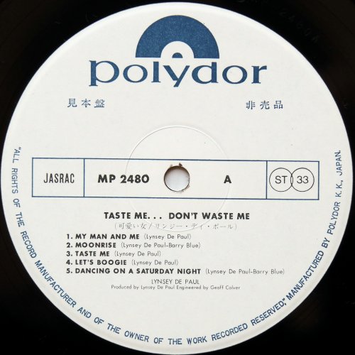 Lynsey De Paul / Taste Me... Don't Waste Me (٥븫)β