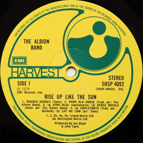 Albion Band, The / Rise Up Like The Sun (UK Matrix-1)β