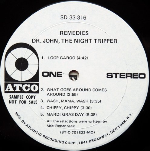 Dr. John, The Night Tripper / Remedies (US Rare White Label Promo))の画像
