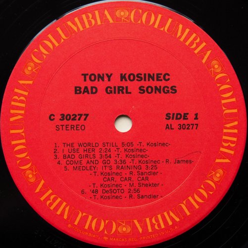Tony Kosinec / Bad Girl Songs (Rare Promo)β