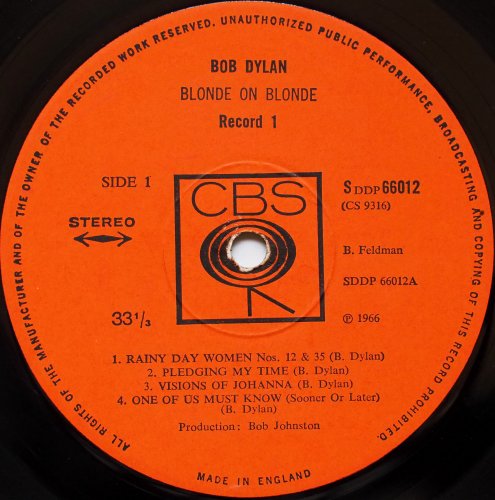 Bob Dylan / Blonde On Blonde (UK Stereo Matrix-1)β