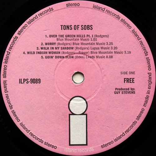 Free / Tons Of Sobs (UK Pink 