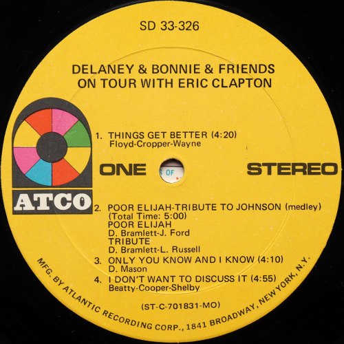 Delaney & Bonnie And Friend / On Tour With Eric Clapton US 1st Issue)β