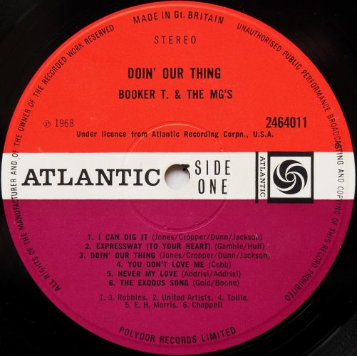 Booker T. & The MG's / Doin' Our Thing (UK 2nd Issue)β