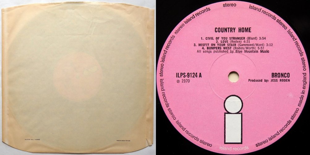 Bronco / Country Home (UK Pink Label Early Issue)β