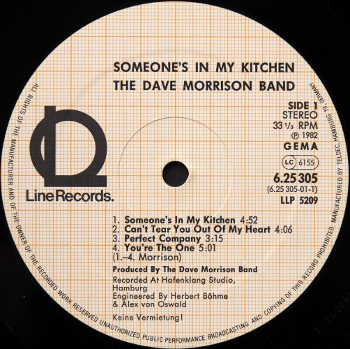 Dave Morrison Band / Someone's In My Kitchen (In Shrink)β