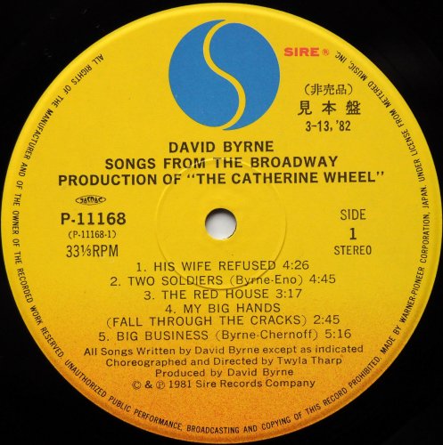 David Byrne / Songs From The Broadway Production Of 