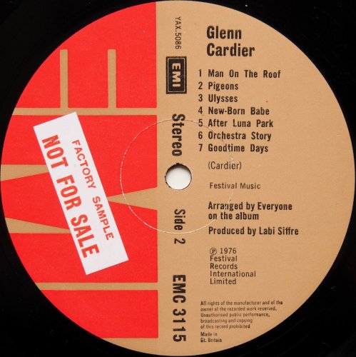 Glenn Cardier / Glenn Cardier (UK Promo)β