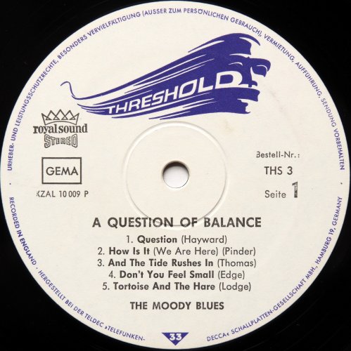 Moody Blues / A Question Of Balance (Germany)β