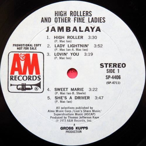 Jambalaya / High Rollers And Other Fine Ladies (White Label Promo)β