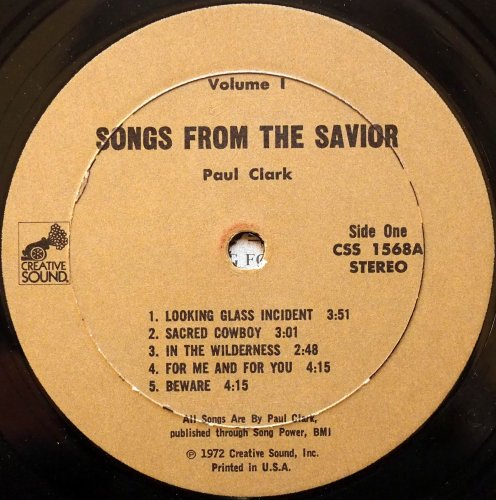 Paul Clark / Songs From The Savior Volume One (1st Issue, In Shrink)β