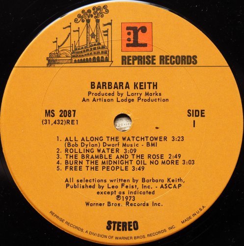 Barbara Keith / Barbara Keith (Reprise 2nd, w/Promo Sheet)β