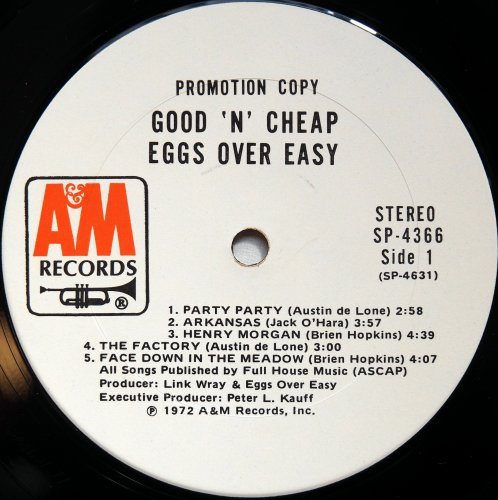 Eggs Over Easy / Good 'n' Cheap (Rare White Label Promo)の画像
