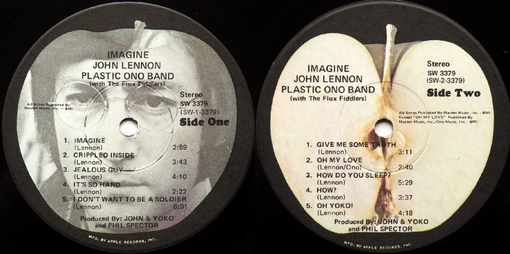 John Lennon (Plastic Ono Band) / Imagine (US Bell Sound Early Press, w/Poster, Inner, Post Card)の画像