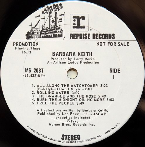 Barbara Keith / Barbara Keith (Reprise 2nd, White Label Promo)β