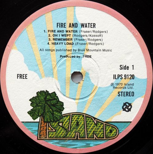 Free / Fire And Water (UK Pink Rim)β