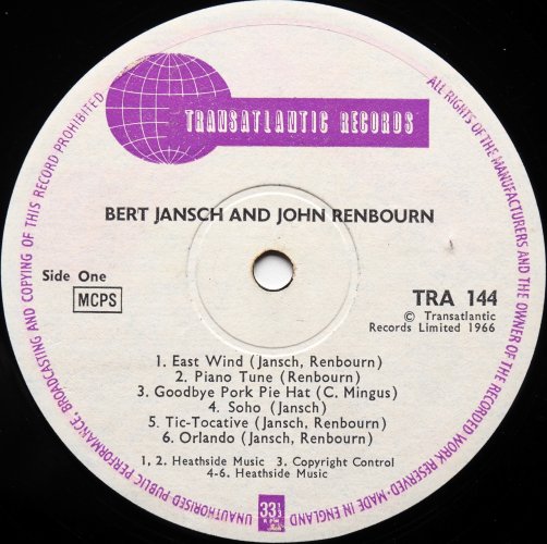 Bert Jansch & John Renbourn / Bert And John (Mega Rare UK 1st Issue Mono) β