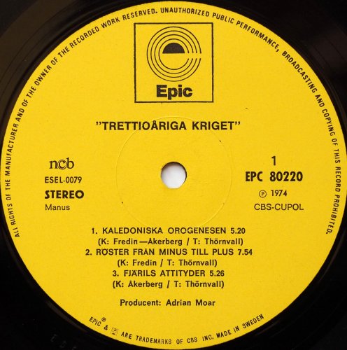 Trettioariga Kriget / Trettioariga Kriget (Sweden Original!!)β