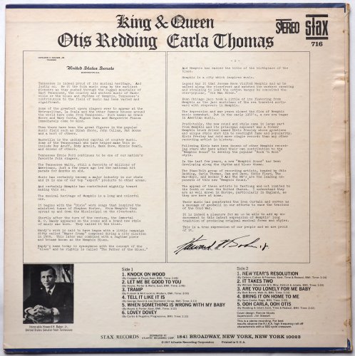 Otis Redding & Carla Thomas / King & Queen (US Early Issue)β