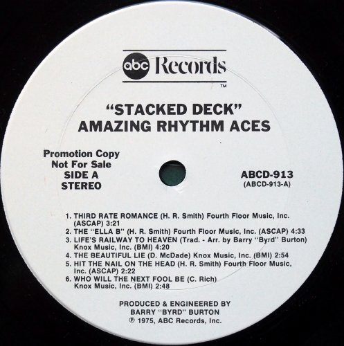Amazing Rhythm Aces / Stacked Deck (White Label Promo w/Press Kit!!)β