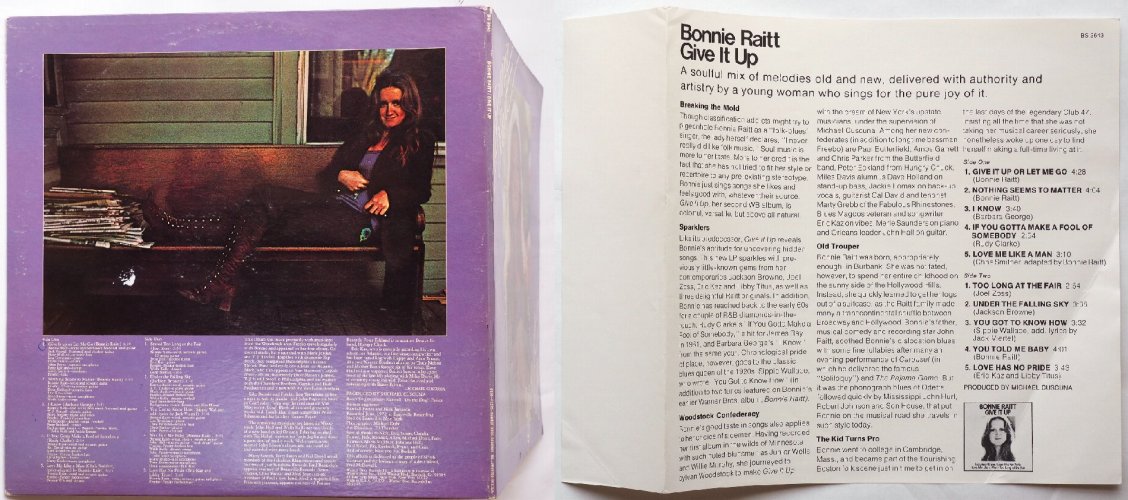 Bonnie Raitt / Give It Up (US White Label w/Promo Sheet!!)β