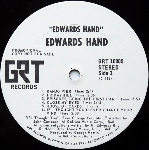 Edwards Hand / Edwards Hand (Rare White Label Promo)β