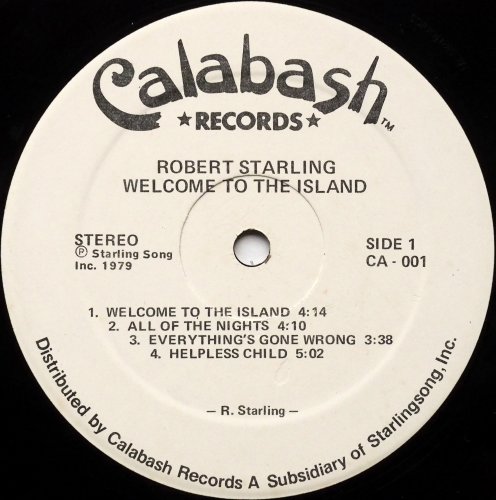 Robert Starling / Welcome To The Island (Signed)β