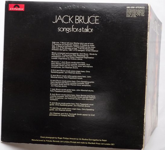 Jack Bruce / Songs for a Tailor (UK Early Press)β