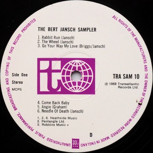 Bert Jansch / The Bert Jansch Sampler (UK)β