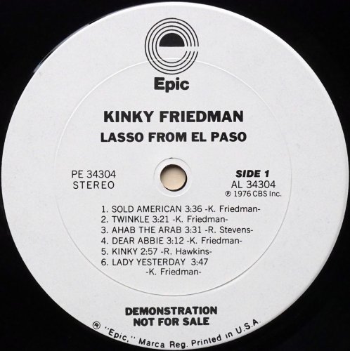 Kinky Friedman / Lasso From El Paso (Rare White Label Promo)β