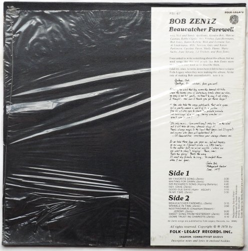 Bob Zentz / Beaucatcher Farewell (Sealed!)β